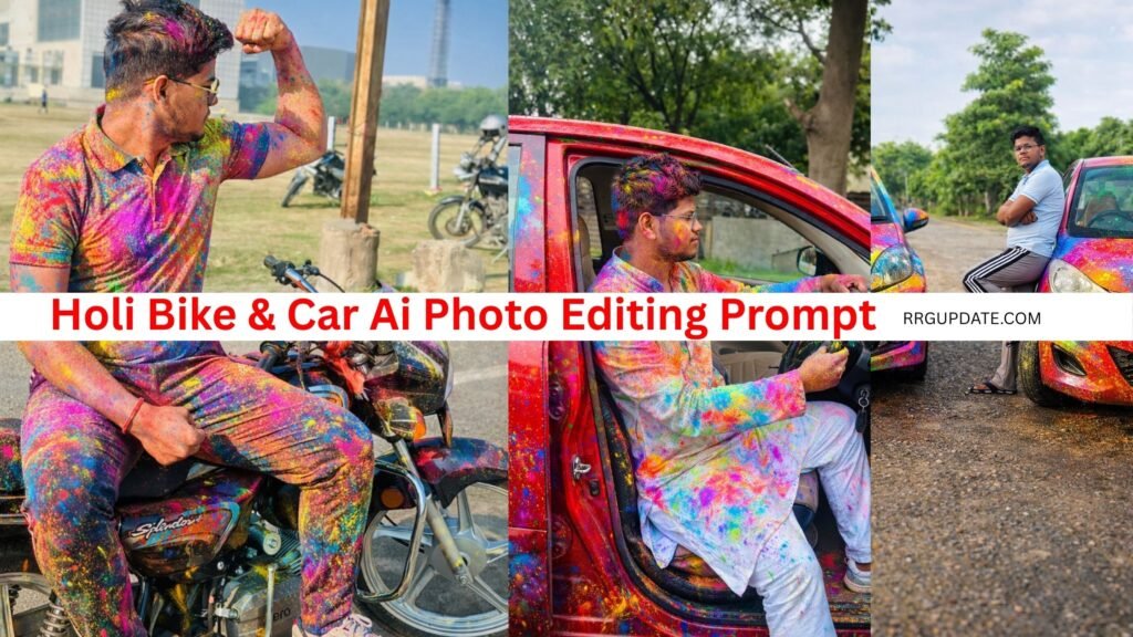 Holi Bike & Car Ai Photo Editing Prompt